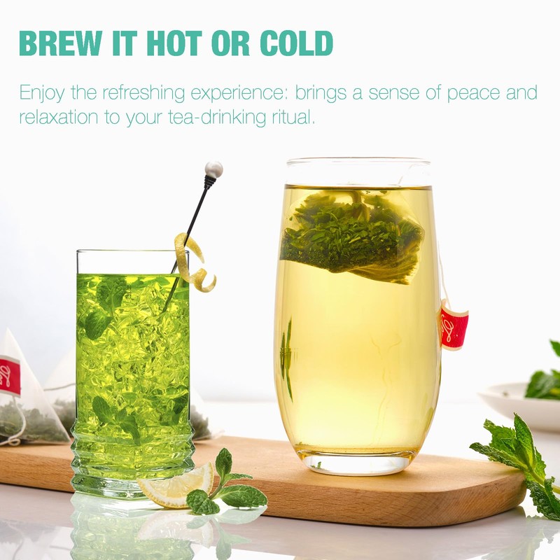 50 Peppermint Tea Bags, Herbal Mint Tea Bags, Traditional Dried