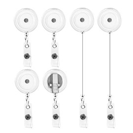 Badge Reels, Retractable ID Badge Holder Reels with Swivel Alligator Clip- ID Badge Holder for Nurses, Doctors, and Professionals (6pcs)
