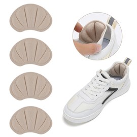 SUMEIKE 2 Pairs Shoe Inserts for Shoes Too Big Self-Adhesive Heel Grips Shoes Pads Back Insoles Anti Blister Shoe Liners Heel Protectors (Beige)
