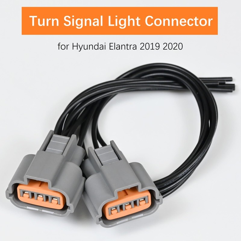 2PCS Turn Signal Light Connector Pigtail Plug fit for Hyundai