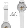 WOCCI 16mm Elegant Leather Watch Strap for Ladies with Silver