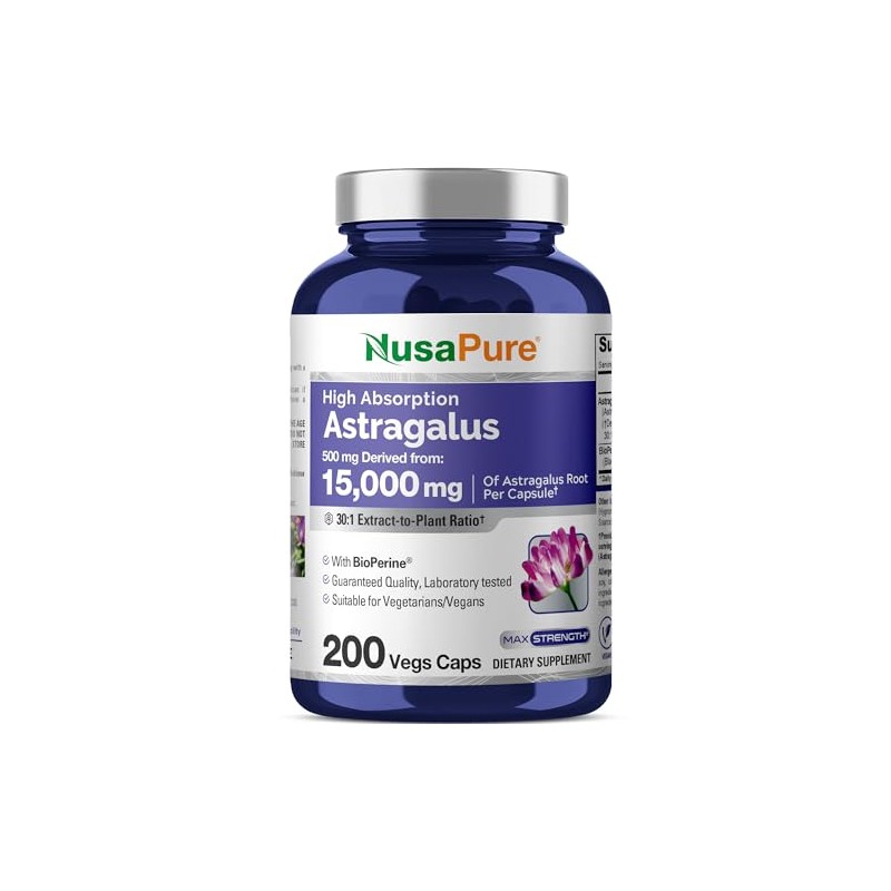 NusaPure Astragalus Root 30:1 Extract, 500 mg Equivalent to 15,000
