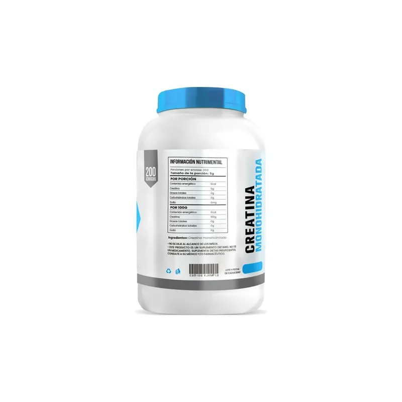 Suplemento Creatina Monohidratada D-mon 1 Kg 200 Servicios Sabor Natural