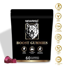 Newrish Himalayan Shilajit Gummies | With Ashwagandha, Gokshura & other herbs | No added sugar | 60 Gummies:_1 bag