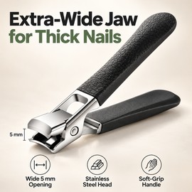 Heavy Duty Thick Toenail Clippers – Wide Jaw Stainless Steel Nail Clipper for Thick Fingernails and Toenails