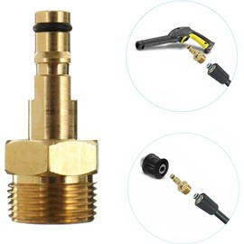 Gold High Pressure Washer Adapter, Hose Adapter Quick Connect, Brass M22 Washer Gun Hose Pipe Convert Tool, Hoses and Accessories (M22 14MM Fitting Hose Connector)