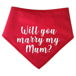 Spoilt Rotten Pets Red Will You Marry My Mum? Dog Bandana -Surprise Wedding, Reveal, Proposal al, Engagement (S4 Ex Large Dog Husky, Alsatian & Chow)