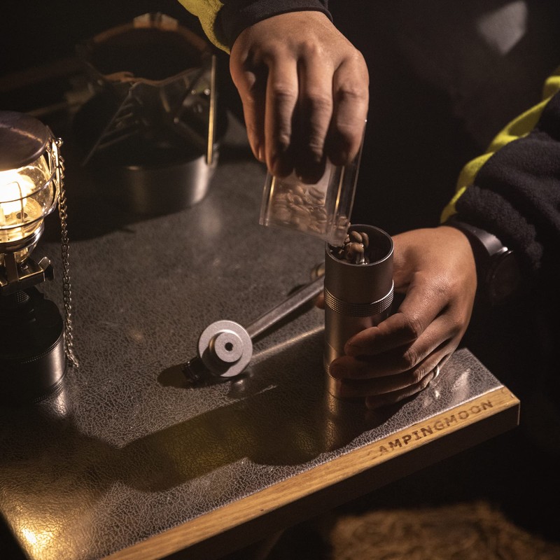 CAMPINGMOON - Molinillo de café manual para camping, acero inoxidable,