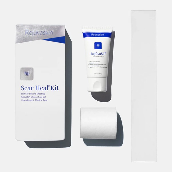 Rejuvaskin Scar Heal Kit - Scar Kit for C-Section Scar - Scar Treatment for Soften, Flatten, Reduce and Recover Scars- Scar Gel, C-Section Silicone Sheet and Medical Tape - Physician Recommended