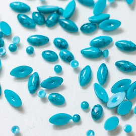 Turquoise Stone [Pearl Stone Set Mail Order MK] summer, Assorted Colors, Colors Available (Green/3 mm about Wide x 40 Drop 3 X 5 mm about Wide x 30 Drop 3.5 X 8 mm about Wide x 30 Drop) carefully selected Parts Handmade Accessories Nail whites