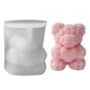 1-Piece Set of Rose Bear Silicone 3D Rose Bear Valentine's
