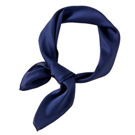 Good 27.6 x 27.6 inches (70 x 70 cm), Simple, Large Scarf, Women's, Plain, Neckerchief, Square, Office Scarf, Stylish, Bag Decoration, Gift, Navy E