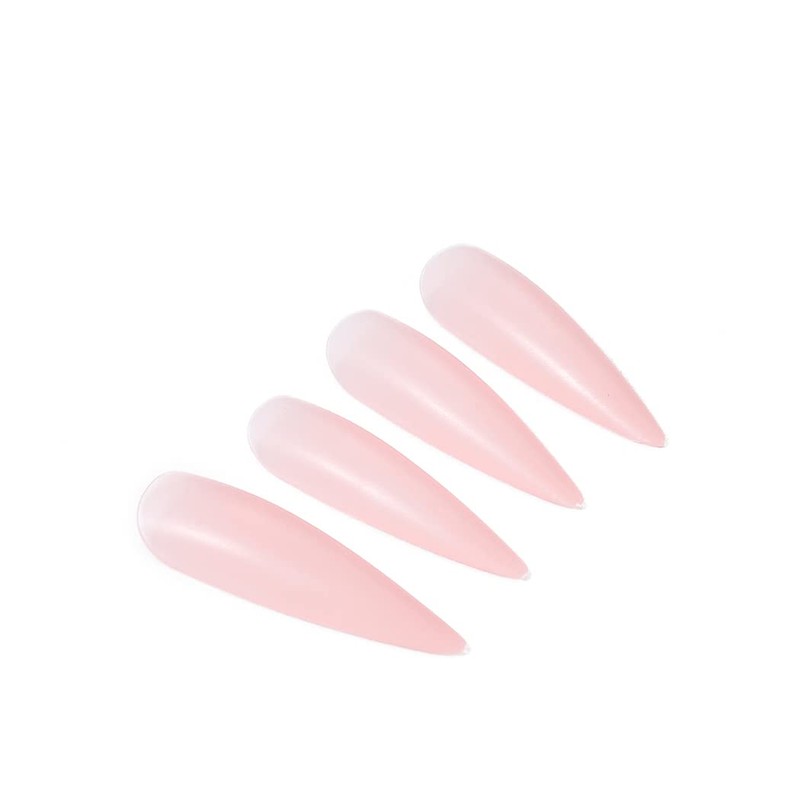 Vatocu Stiletto 24 Pieces Matte Pure Pink False Nails Long