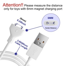 KERUILA USB Magnetic DC Charging Cable, Wand Massagers Original Replacement Charger Universal with Pro 2 Prong Cord (6 mm)