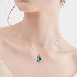 VENACOLY Clover Necklace Sterling Silver Shamrock Pendant Four Leaf Clover Jewellery St Patrik Day Gifts for Women