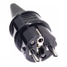 (2 Pack) Toptekits Schuko France Germany EU ø4.8mm Pin DIY Rewireable Power Adapter 250V 16A,Quality European Rewireable Two Round Plug CEE 7/7 Standard Plug(Coated Black)