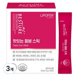 Besture Delicious Iron Sticks 30p, 3 pieces, 45g / 베스처 맛있는 철분스틱 30p, 3개, 45g