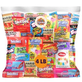 Assorted Candy Mix - Variety Pack of Gummies, Sour Candy, and Chewy Treats - Perfect for Parties, Pinatas, and Snacking (4 LB)