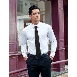 HISDERN Paisley Black Tie Handkerchief Woven Classic Men's Necktie Pocket Square Set Business Formal Wedding Party