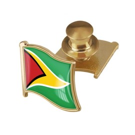 vmcoatdu Guyana Flag Backs Locking Pin Keepers Locking Clasp Pin Badge International Travel Brooch Metal Alloy Souvenir Pin 0.75x0.7 Inch Small Pin (Guyana)