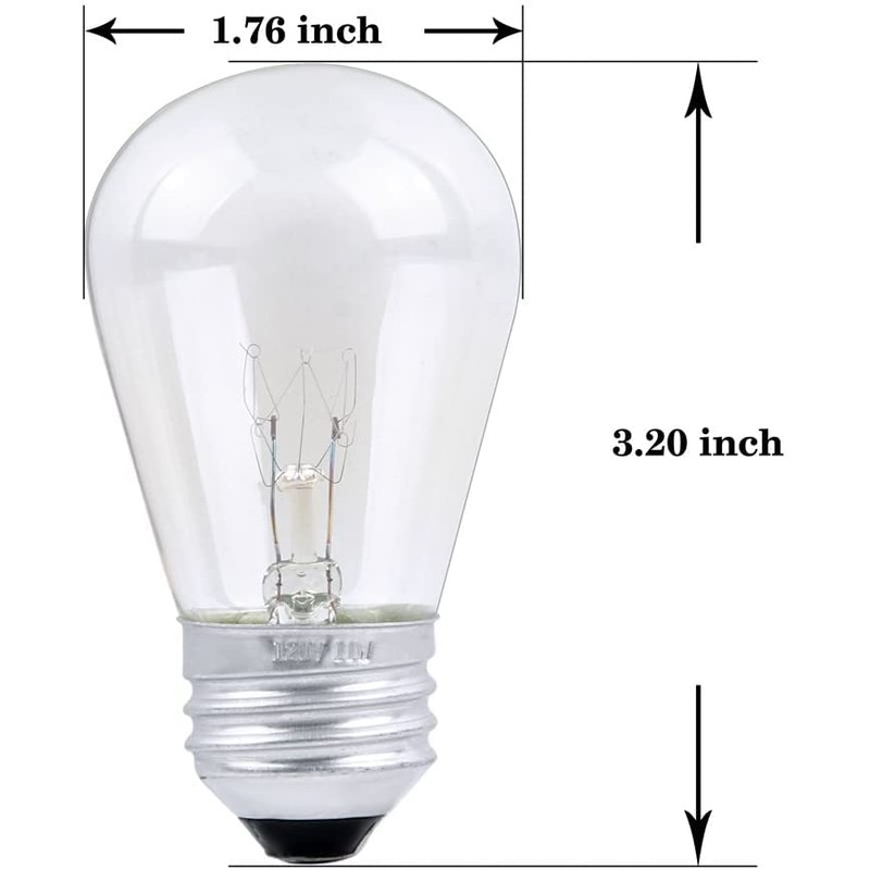 YI LIGHTING - 11W S14 Transparent Amber Sign Light Bulb