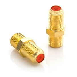 deleyCON 2 x SAT Adapter Connectors Coaxial Cable Extend 2 x F-Female Wide Nut Gold-Plated for Satellite Cable BK Systems