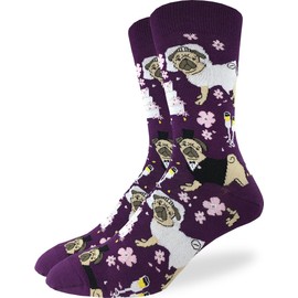 Good Luck Sock Men's Wedding Pugs Dog Socks, Adult, Shoe Size 7-12