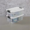 Sterilite 18 Qt Clear Plastic Stackable Storage Bin w/ White