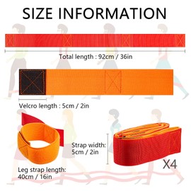 2 Sets Legged Race Bands Christmas Gifts for Kids Field Day Team Building Games for Work Birthday Holiday Party Outdoor Activities for Adults Boys Girls Group Fun Games(39 x 4 Inch)