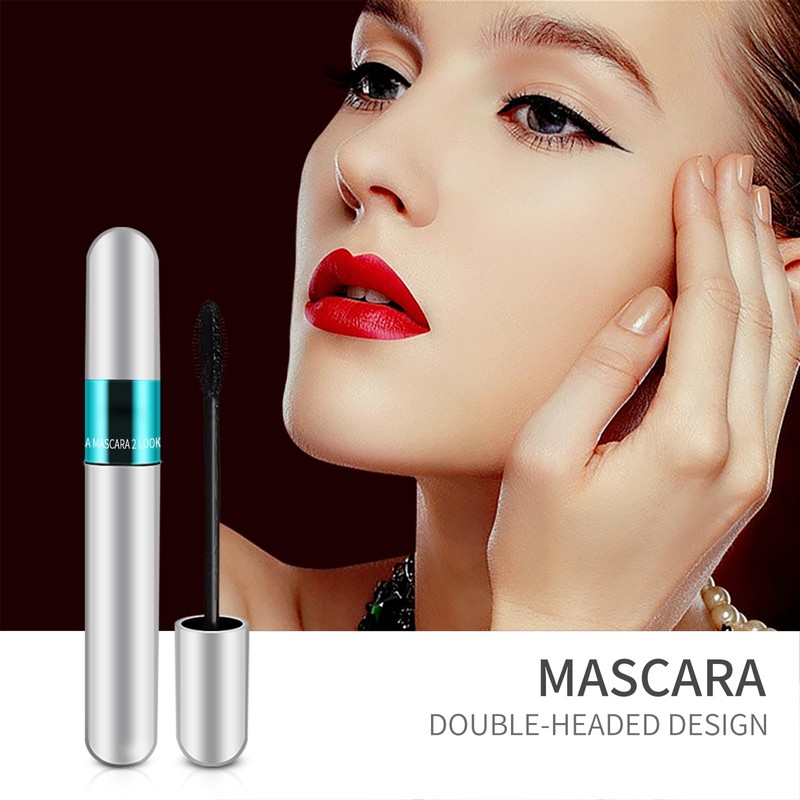 2 Pack 2 in 1 for Mascara 5x Longer Washable,