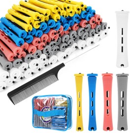 SPTHTHHPY Hair Rollers Set, 100 Pieces Perm Rods with 5 Sizes, Hair Rollers for Women, Long Short Hair, DIY Hairdressing Styling Tools
