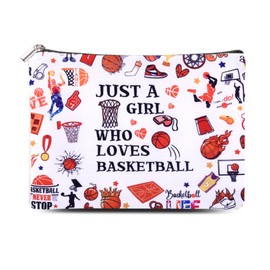Basketball Girl Make-Up Bag Pouch Gifts for Basketball Lovers Players Gifts for Birthday Christmas Travel Cosmetic Bag Pouch Toiletry Water-Proof Canvas Bags Sports Themed Stuff Accessories Storage