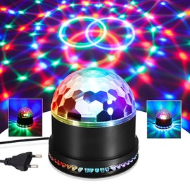 Disco Ball, 5 W LED Disco Light, Party Light, RGB Disco Ball, 51 LEDs, Music Controlled & Automatic Mode with EU Plug, Stage Lighting, Disco Party Light, Decoration for Home, Birthday, Christmas, KTV