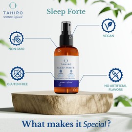 TAHIRO Vegan Sleep Spray Forte - Your Fast Absorption Vegan Sleeping Spray - Fall Asleep Faster- Stay Asleep Longer - Non-GMO- Vegan - Gluten-Free - Improve Sleep, All-Night Sleep Support (30 doses)