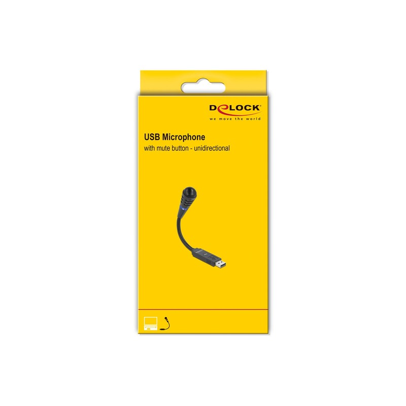 DeLOCK USB Mikrofon mit Schwanenhals und Touch Mute Button für