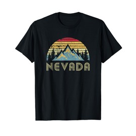 Nevada Tee - Retro Vintage Mountains Nature Hiking T Shirt T-Shirt