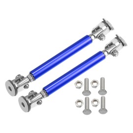 ACROPIX Universal Adjustable Aluminum Alloy 3"-5" 75mm Car Front Bumper Lip Splitter Strut Rod Tie Support Bars Blue - Pack of 2
