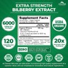 Zazzee USDA Organic Bilberry 20:1 Extract, 6000 mg Strength, 120