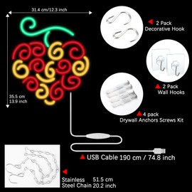 GTOTd Fruit Anime Piece Lamp Led Neon Sign（1 Pack）Cute Anime Bedroom Room Decor Gifts Merch Party Supplies for Neon Sign Wall Decorative Acrylic USB Powered Unique Night Light Living Room Shop Bar