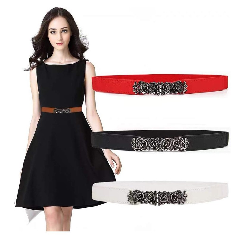 Women's Stretch Belt Thin Belt for Dresses Fashion Elastic Waist