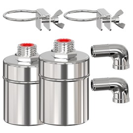 Stainless Steel Automatic Water Level Control Float Valve, 2-Pack, 1/2 inch,304 Grade Side Inflow Design for Water Tanks, Swimming Pools, Livestock Tanks (side water)