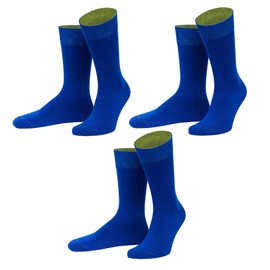 von Jungfeld - Set of 3 Classic Socks for Men and Women Size 39-46 - High-Quality Socks Made of Organic Cotton in Various Colours, royal blue