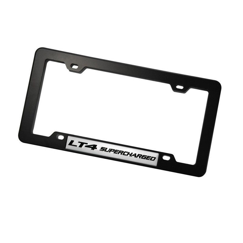 ERPART Black License Plate Tag Frame with LT4 Supercharged Black