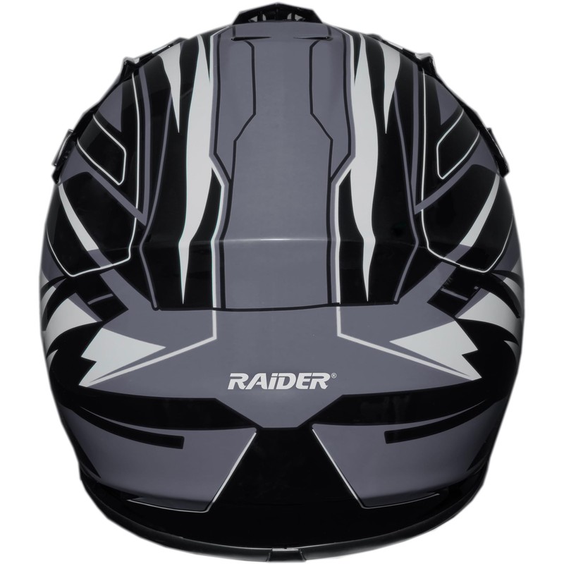 Raider 2131915 GX3 Unisex-Child MX Off-Road Helmet (Black/Silver, Youth Large)