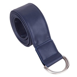 KYEYGWO Women's Leather Belt Double D-Ring Buckle Adjustable Waistband for Dress, blue