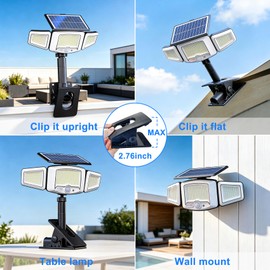 Tryme Clip On Solar Lights Outdoor, Motion Sensor, 231 LEDs 1500 Lumens