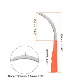 HARFINGTON 2pcs 6 Inch Brush Clearing Sickle with Forged Carbon Steel Serrated Blade and Orange Plastic Handle, Billhook Machete Knife for Gardening, Camping, Land Management, Outdoor