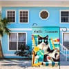 BlissYard Hello Summer Cat Garden Flag Beach Tuxedo Cat Garden