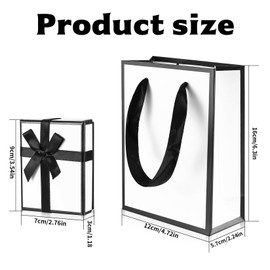 Pack of 2 Gift Boxes with Lid and 1 Gift Bag, Small Gift Box with Lid and Bow (7 x 9 x 3 cm), Gift Packaging Gift Box for Valentine's Day, Wedding, Birthday, Christmas