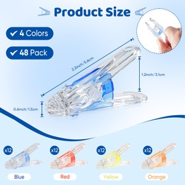 48 Pack Plastic Clothes Pins, Colorful Laundry Clothespins Heavy Duty Chip Clips Food Clips Bag Clips Drying Clothesline Pegs Small Colored Clothes Pins for Outdoor Clothes Photo Kitchen Food Crafts